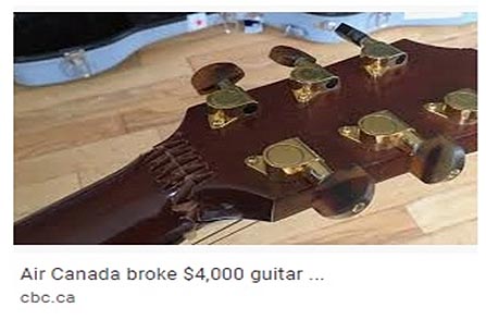 Guitar broken by Air Canada